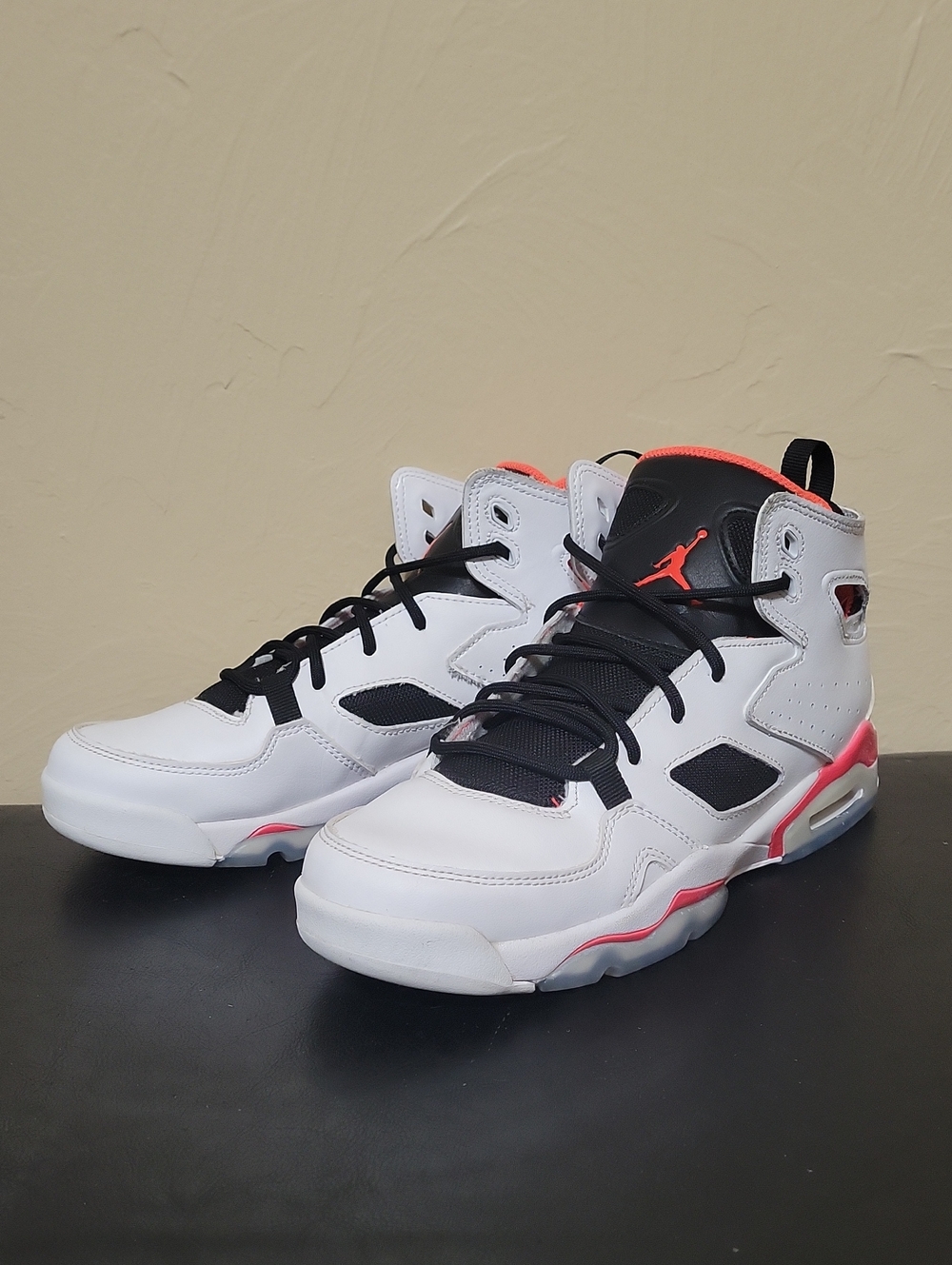 Air Jordan Flight Club 91 White Infrared Hi Top Basketball Sneakers
